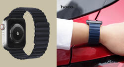 hoco Apple Watch-hoz 42/44/45/49mm, Hoco, Flexible mágneses szilikon szíj WA07 - Éjkék (WA0742-103)