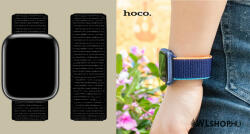 hoco Apple Watch-hoz 38/40/41mm, Hoco, Original, tépőzáras szövet szíj, WA02 - Pure fekete (WA0238-P01)