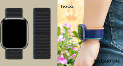 hoco Apple Watch-hoz 38/40/41mm, Hoco, Original, tépőzáras szövet szíj, WA02 - Faszén (WA0238-FSZ)