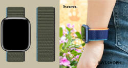 hoco Apple Watch-hoz 38/40/41mm, Hoco, Original, tépőzáras szövet szíj, WA02 - Sötét olivazöld (WA0238-SO06)