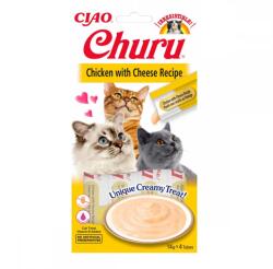Inaba Foods Churu Recompensa Cremoasa cu Pui si Branza, 4 x 14 g