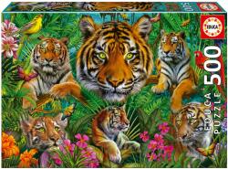 Educa Puzzle Educa din 500 de piese - Tigrii în junglă (EDU19902) Puzzle