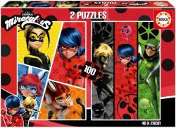 Educa Puzzle pentru copii Educa din 2 x 100 piese - Buburuza si pisica (EDU19969) Puzzle