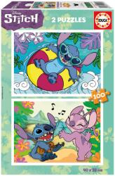 Educa Puzzle pentru copii Educa 2 x 100 piese - Stitch (EDU19998) Puzzle