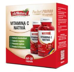 ADNATURA Pachet Vitamina C nativa, 60+30 capsule, AdNatura
