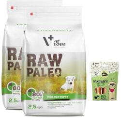 VetExpert VETEXPERT Raw Paleo Puppy Mini 2, 5kg + Mr. Bandita nyúl szendvics hallal 500g