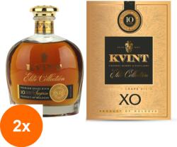Kvint Set 2 x Coniac Kvint Elite Collection 10 Ani XO, in Cutie, 40% Alcool, 0.5 l