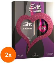 She Set 2 x Caseta Cadou She Is A Clubber, Apa de Toaleta 50 ml si Deodorant 150 ml (ROC-2xHUMSHE0232)