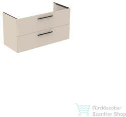 Ideal Standard I. Life B 120x50, 5 cm-es 2 fiókos fali szekrény mosdó és fogantyú nélkül, Sand beige matt T5514NF (T5514NF)