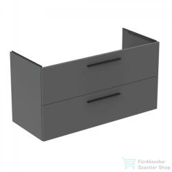 Ideal Standard I. Life B 120x50, 5 cm-es 2 fiókos fali szekrény mosdó és fogantyú nélkül, Quartz grey matt T5514NG (T5514NG)