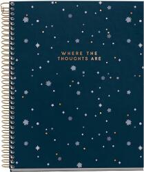 Miquelrius spirálfüzet, A5, 120 lap, négyzethálós, színregiszteres, keményfedeles, Thoughts Midn (MR46916)