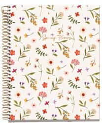 Miquelrius spirálfüzet, A5, 120 lap, négyzethálós, színregiszteres, keményfedeles SpringFlowers (MR46938)