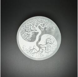 R. M. ékszer Ásványok Szelenit korong yin yang fa 8cm (109317)