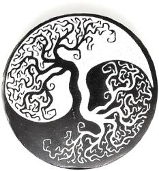 R. M. ékszer Ásványok Szelenit korong yin yang fa fekete 9-10cm (109707)