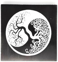 R. M. ékszer Ásványok Szelenit négyzet yin yang fa fekete 7-8cm (109715)