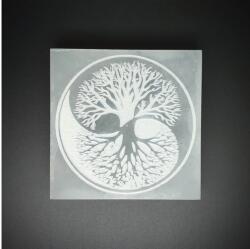 R. M. ékszer Ásványok Szelenit négyzet yin yang életfa 7-8cm (109593)