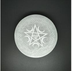 R. M. ékszer Ásványok Szelenit korong kelta pentagram 10cm (109576)