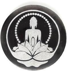 R. M. ékszer Ásványok Szelenit korong Buddha fekete 10cm (109564)