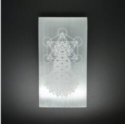 R. M. ékszer Ásványok Szelenit lap Buddha metatron 10x15cm (109666)