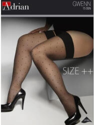 Adrian Fabryka Rajstop ADRIAN GWENN 15 DEN plus size méretű mintás fekete combfix