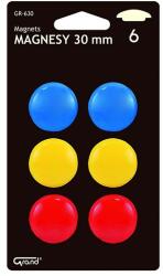 GRAND Táblamágnes GRAND 30mm 6 darabos vegyes színű (130-1550) - irodaszerwebaruhaz
