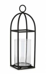 Bizzotto Set 2 suporturi lumanari metal negru Siwan 15x15x48 cm (0140390)