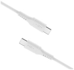FIXED Cablu de incarcare si de date din silicon FIXED, conectori USB-C/USB-C, suport PD, 1, 2 m, USB 2.0, 60 W (Alb) (FIXDLS-CC12-WH)