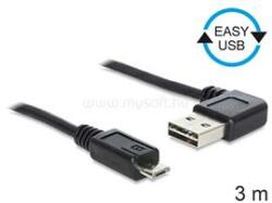 Delock EASY-USB 2.0 -A apa hajlított > USB 2.0 micro-B apa kábel, 3 m (DL83384) (DL83384)