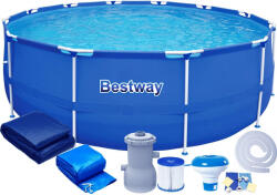 Bestway Piscina cadru metalic Bestway, 305x76 cm, 4.700 litri, cu toate accesoriile incluse (BES!-56679+ACC) Piscina
