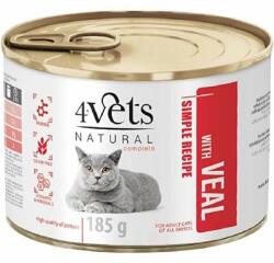4Vets NATURAL 4Vets Cat Natural Simple Recipe with Veal 12 x 185 g