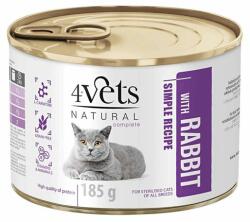 4Vets NATURAL 4Vets Cat Natural Simple Recipe Sterilised with Rabbit 6 x 185 g