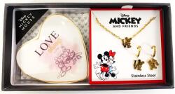 Disney Mickey ékszerszett nyaklánc + fülbevaló porcelán ékszertartóval - CMB01