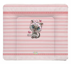  Babastar puha pelenkázó lap 85*75 cm - Rózsaszín cica pillangóval