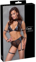 Cottelli Collection Bondage - Melltartó szett hálós betéttel (fekete) (22512131051) - sexshopcenter