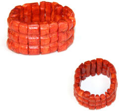  Bratara Coral Rosu Natural - Diametru 54 mm - Perna - 10x30 mm - 1 Buc