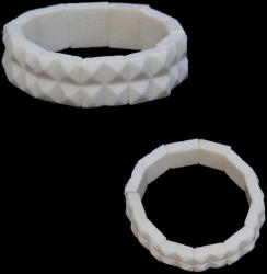  Bratara Coral Alb Natural - Diametru 58 mm - Patrat - 18x18 mm - 1 Buc