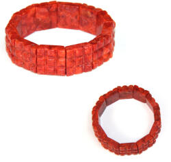  Bratara Coral Rosu Natural - Diametru 54 mm - Patrat - 18x18 mm - 1 Buc