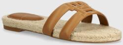 Tommy Hilfiger bőr papucs TH EMBOSS FLAT ESP SANDAL barna, női, FW0FW07928 - barna Női 40