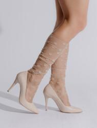 Lores Sosete lycra fara manseta natural cu buline mari lungi sub genunchi Lores Pisello 15 den