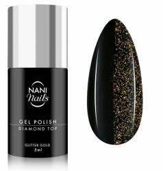 Naní ojă semipermanentă 5 ml - Diamond Top Glitter Gold