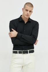 HUGO BOSS ing férfi, galléros, fekete, slim - fekete 44 - answear - 25 990 Ft