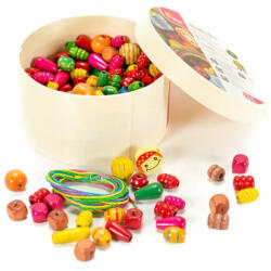 Viga Toys Set creativ de confectionat bijuterii din margele din lemn, Viga Toys - cosuletulcujucarii - 57,96 RON