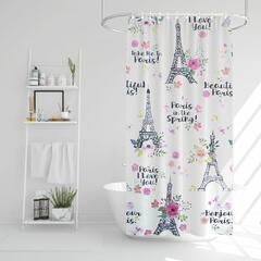 Family Collection 11528D Zuhanyfüggöny - Eiffel-torony mintás - 180 x 180 cm