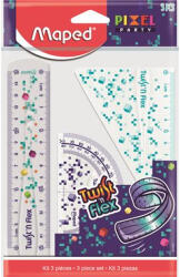 Maped Vonalzókészlet, műanyag, törhetetlen, 3 db-os Pixel Party Twistn Flex (IMA981835)