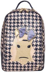 Jeune Premier Ghiozdan școlar Backpack James Houdstooth Horse Jeune Premier design ergonomic de lux 42*30 cm (JPBJ024212)