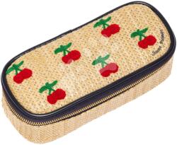 Jeune Premier Penar școlar Pencil Box Raffia Cherry Jeune Premier design ergonomic de lux 22*7 cm (JPPB024218) Penar