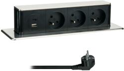 Solight Solight PP126USBC - Aljzatoszlop asztalokhoz 3x230V + USB-A + USB-C SL1491 (SL1491)