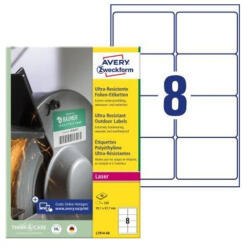 Avery Etikett címke, 99, 1 x67, 7mm, ultra ellenálló 8 címke/ív, 40 ív/doboz, Avery fehér (L7914-40) - web24