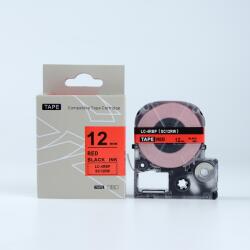 Compatibil Epson LTS12RW, 12mm x 5m, text rosu / fundal alb, banda compatibila (LTS12RW)