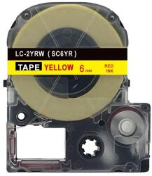 Compatibil Epson LK-SC6YR, 6mm x 9m, text rosu / fundal galben, banda compatibila (LKSC6YR)